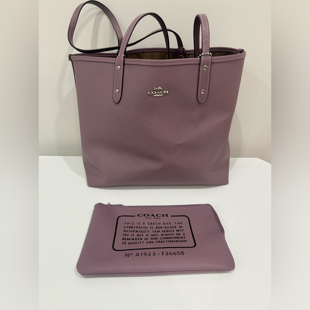 COPY - Perfect condition gently used purple Coach tote and mini bag